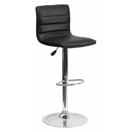 Black Vinyl Barstool, Adj Height MPN:CH-92023-1-BK-GG