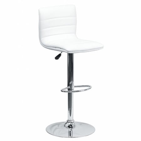 White Vinyl Barstool, Adj Height MPN:CH-92023-1-WH-GG