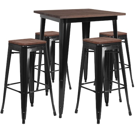Square Black Metal Bar Set, 31.5 MPN:CH-WD-TBCH-20-GG