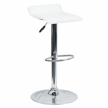 White Vinyl Barstool, Adj Height MPN:DS-801-CONT-WH-GG