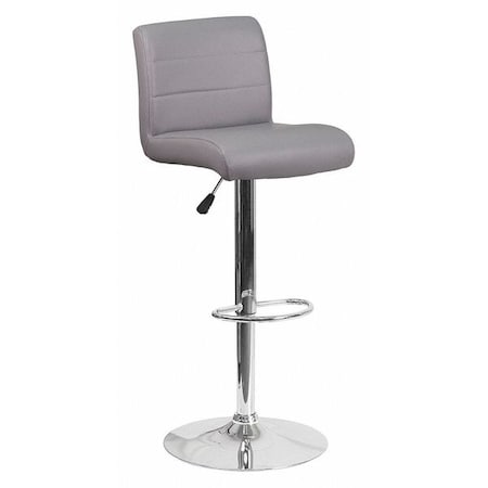 Gray Vinyl Barstool, Adj Height MPN:DS-8101B-GY-GG