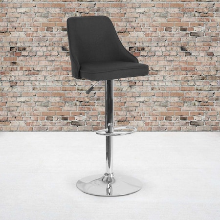 Chair, Trieste, Adj Barstool, Black Fabric MPN:DS-8121A-BLK-F-GG