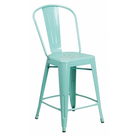 Mint Metal Outdoor Stool, 24