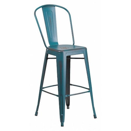 Distressed Blue-Tl Metal Stool, Color: Blue MPN:ET-3534-30-KB-GG