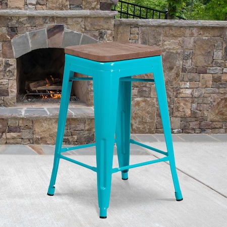 No Back Metal Stool, 24