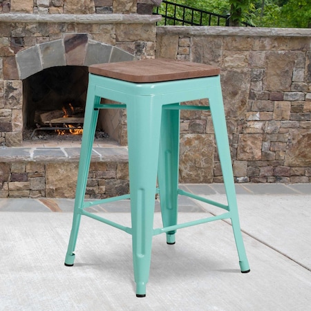 No Back Metal Stool, 24