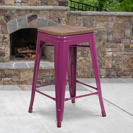 No Back Metal Stool, 24