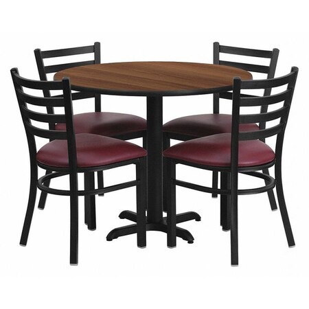 Round Table Set, Laminate Top, Wood Grain MPN:HDBF1008-GG