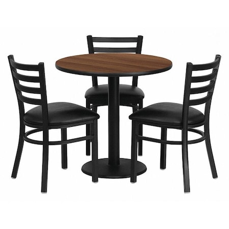 Round Table Set, Laminate, Wood Grain MPN:MD-0002-GG