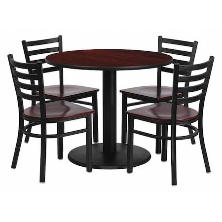 Round Laminate Table, Laminate Top, Wood Grain MPN:MD-0004-GG