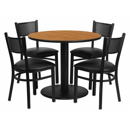 Round Natural Laminate Table, Laminate Top, Wood Grain MPN:MD-0006-GG