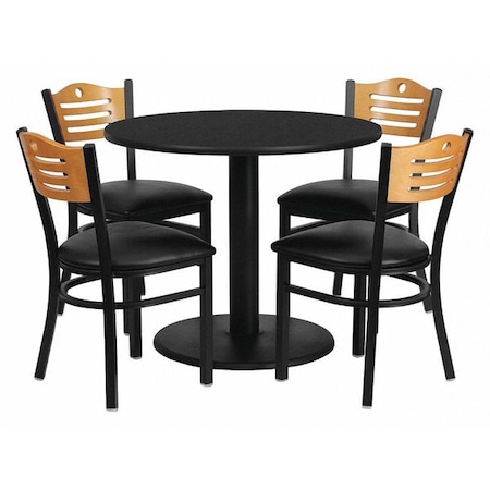 Round Laminate Table, Laminate Top, Wood Grain MPN:MD-0009-GG