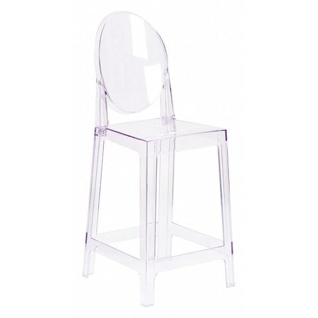 Revna Ghost Counter Stool with Oval Back in Revna Transparent Crystal MPN:OW-GHOSTBACK-24-GG