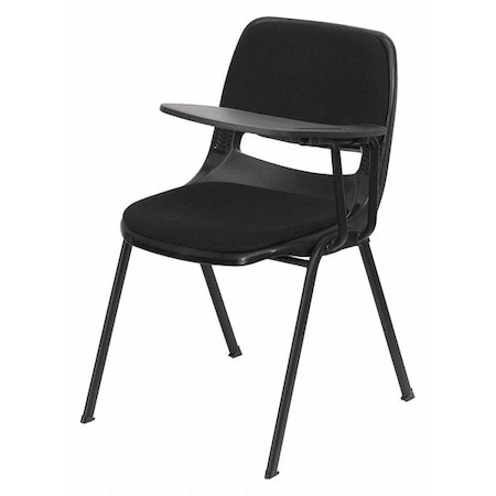 Left Handed Tablet Arm Chair, Plastic, Blk, 21