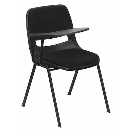 Right Handed Tablet Arm Chair, Plastic, Bk, 21