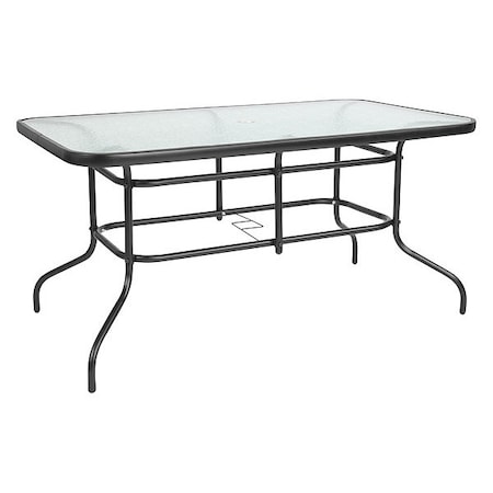 Rectangle Table, Rctnglr, Tmprd Glss Metal, 31.5