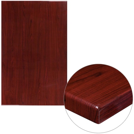 Rectangle Mahogany Resin Table Top, 30