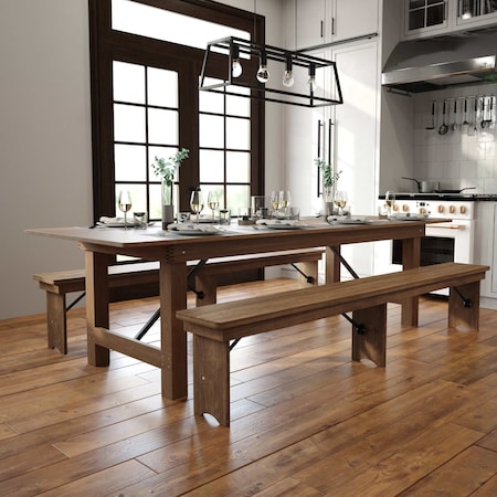 Rectangle FarmTable, Antique, Rustic, Foldng, 108