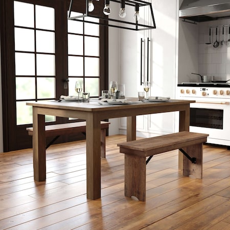 Rectangle Farm Table, Rustic, Rectangular, 60