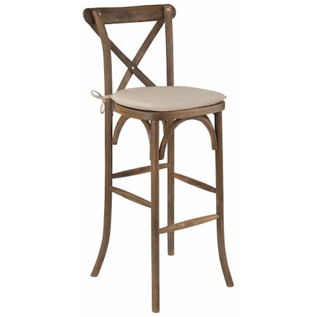 Barstool, Cushion, Antique, Cross Back MPN:XA-X-BAR-GO-BC-GG