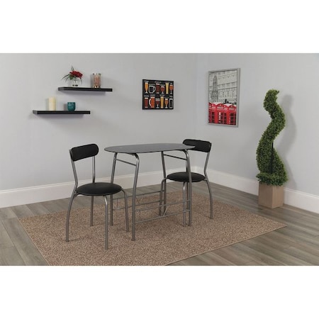 Oval Bistro Table, Glass Top, Black MPN:XM-JM-A0278-1-2-BK-GG