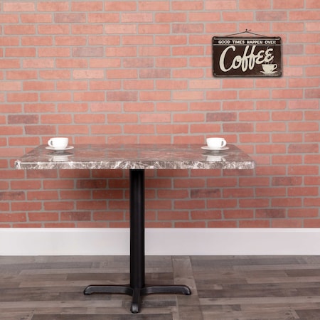 Rectangular Gray Marble Laminate Table T MPN:XU-2442-MAR-GG