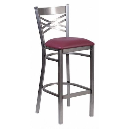 Restaurant Barstool, Metl X Bck, Burg Vny MPN:XU-6F8B-CLR-BAR-BURV-GG