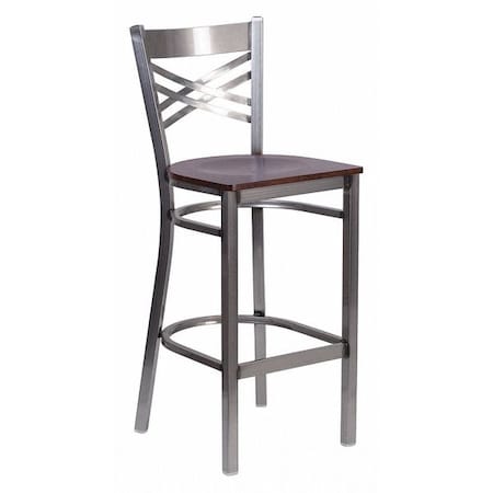 Restaurant Barstool, Metal X Bck, Wal Woo MPN:XU-6F8B-CLR-BAR-WALW-GG