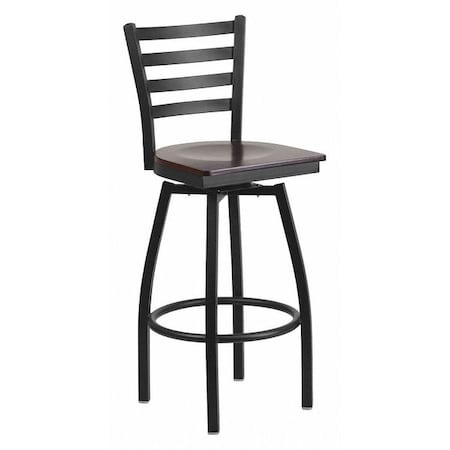Restaurant Stool, Ladder Back, Wal Seat MPN:XU-6F8B-LADSWVL-WALW-GG