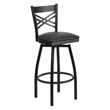 Swivel Batstool, X Back, Black Seat MPN:XU-6F8B-XSWVL-BLKV-GG
