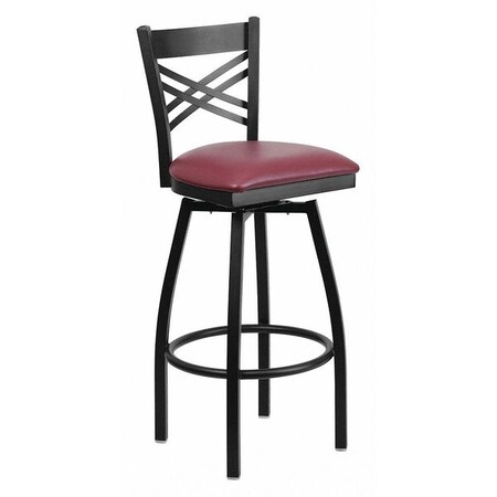 Swivel Batstool, X Back, Burgundy Seat MPN:XU-6F8B-XSWVL-BURV-GG