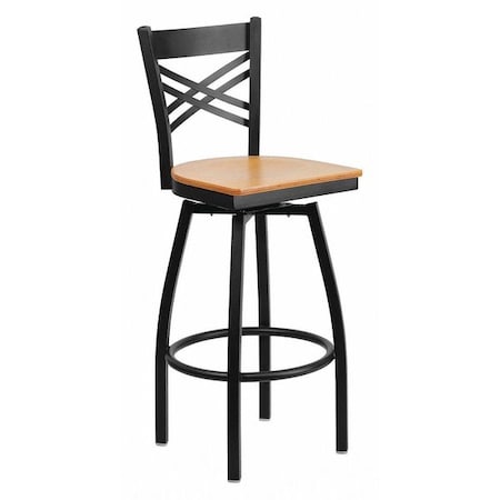Swivel Batstool, X Back, Natural Seat MPN:XU-6F8B-XSWVL-NATW-GG