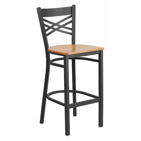 Restaurant Stool, X Back, Natural Seat MPN:XU-6F8BXBK-BAR-NATW-GG