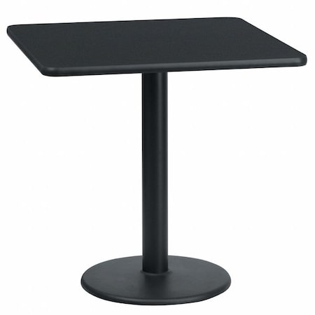 Square Laminate Table, Laminate Top, Wood Grain MPN:XU-BLKTB-2424-TR18-GG