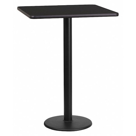 Square Laminate Table, Laminate Top, Wood Grain MPN:XU-BLKTB-2424-TR18B-GG