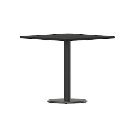 Square Laminate Table, Laminate Top, Wood Grain MPN:XU-BLKTB-3030-TR18-GG