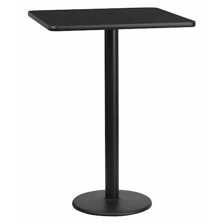 Square Laminate Table, Laminate Top, Wood Grain MPN:XU-BLKTB-3030-TR18B-GG