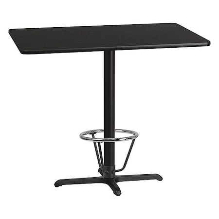 Rectangle Laminate Table, Laminate, Wood Grain MPN:XU-BLKTB-3048-T2230B-3CFR-GG