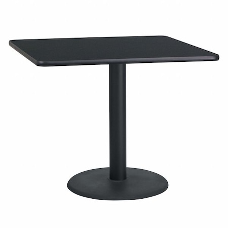 Square Laminate Table, Laminate Top, Wood Grain MPN:XU-BLKTB-3636-TR24-GG