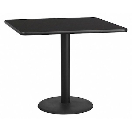 Square Laminate Table, Laminate Top, Wood Grain MPN:XU-BLKTB-4242-TR24-GG