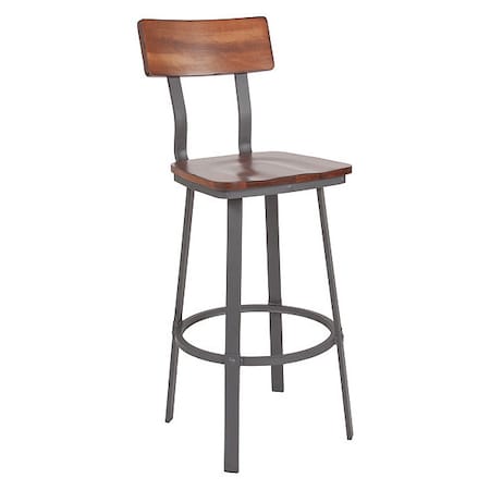 Flint Walnut/Gray Metal Barstool MPN:XU-DG-60582B-GG