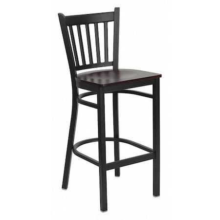 Restaurant Stool, Vertical Back, Mah Seat MPN:XU-DG-6R6B-VRT-BAR-MAHW-GG