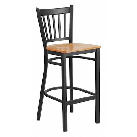 Restaurant Stool, Vertical Back, Nat Seat MPN:XU-DG-6R6B-VRT-BAR-NATW-GG