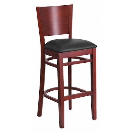 Barstool, Solid Back, Mah Wood, Blk Vinyl MPN:XU-DG-W0094BAR-MAH-BLKV-GG