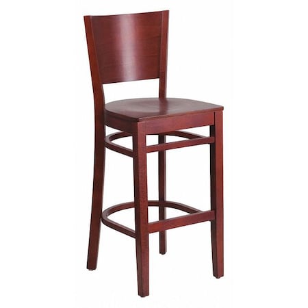 Barstool, Solid Back, Mahogany Wood MPN:XU-DG-W0094BAR-MAH-MAH-GG