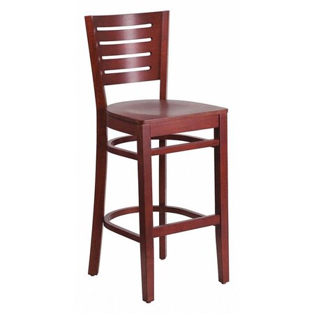 Barstool, Slat Back, Mahogany Wood MPN:XU-DG-W0108BBAR-MAH-MAH-GG