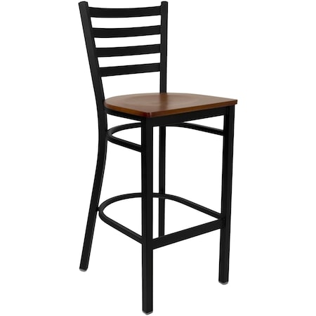 Restaurant Stool, Ladder Back, Chy Seat MPN:XU-DG697BLAD-BAR-CHYW-GG
