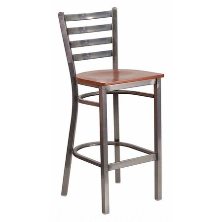Barstool, Ladder Back, Clr w/Cherry Seat MPN:XU-DG697BLAD-CLR-BAR-CHYW-GG