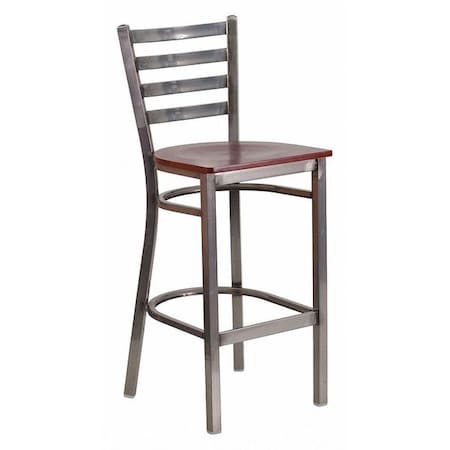 Barstool, Ladder Back, Clr w/Mahogany Sea MPN:XU-DG697BLAD-CLR-BAR-MAHW-GG
