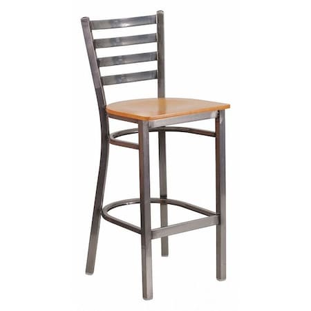 Barstool, Ladder Back, Clr w/Natural Seat MPN:XU-DG697BLAD-CLR-BAR-NATW-GG